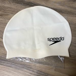 Speedo White Solid Silicone Cap - Elastomeric Fit